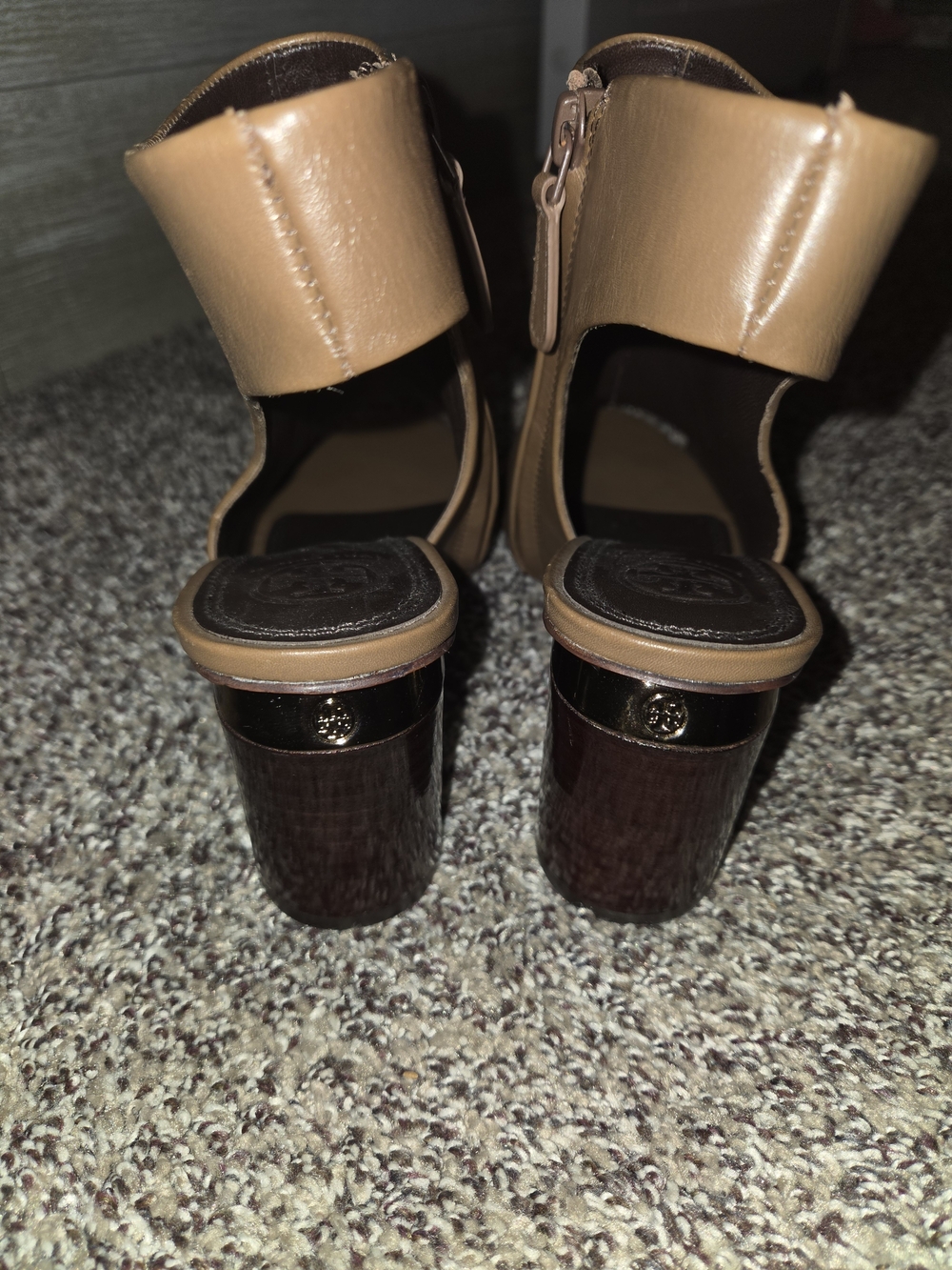 Tory Burch Camel Open-Toe Cutout Heel Booties View 5